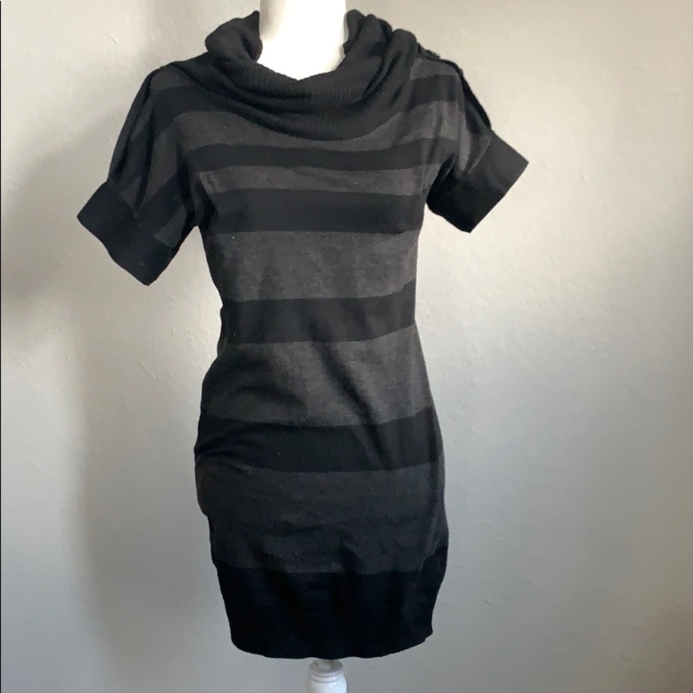 Black and Grey Sweater Dress